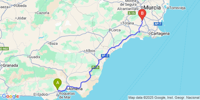 Map: Murcia Airport (RMU) to La Envia Golf Resort
