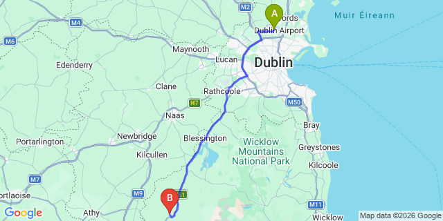 Map: Dublin Airport (DUB) to Stratford