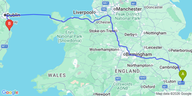 Map: London Stansted Airport (STN) to Ashford