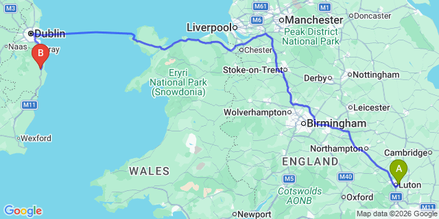 Map: London Luton Airport (LTN) to Ashford