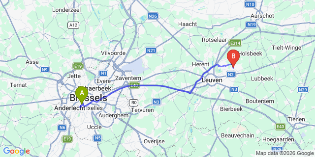 Map: Brussels Midi Train Station to Den Helder