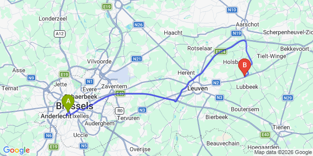 Map: Brussels Midi Train Station to Heerhugowaard