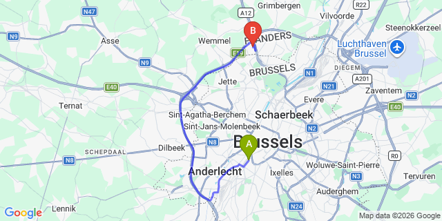 Map: Brussels Midi Train Station to ???