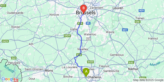 Map: Brussels Midi Train Station to Goutroux