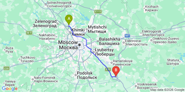 Map: Moscow Sheremetyevo Airport (SVO) to Uglich