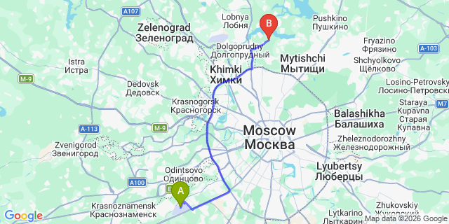 Map: Moscow Vnukovo Airport (VKO) to Tula