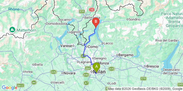 Map: Milan Linate Airport (LIN) to Acquaseria