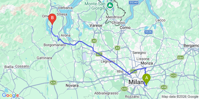Map: Milan Linate Airport (LIN) to Armeno