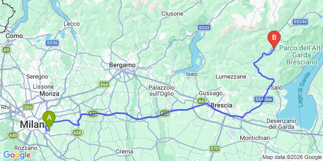 Map: Milan Linate Airport (LIN) to Camping AZUR Rio Vantone