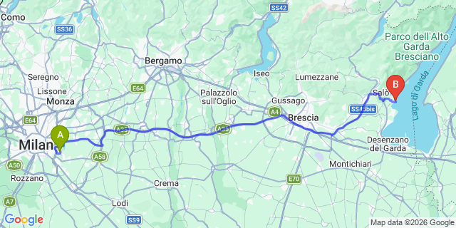 Map: Milan Linate Airport (LIN) to Camping Fornella