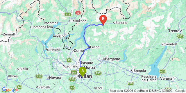 Map: Milan Linate Airport (LIN) to Campo