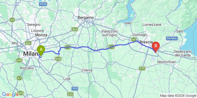 Map: Milan Linate Airport (LIN) to Castenedolo