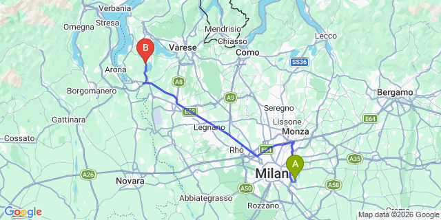 Map: Milan Linate Airport (LIN) to Comabbio