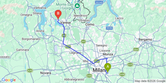 Map: Milan Linate Airport (LIN) to Comerio
