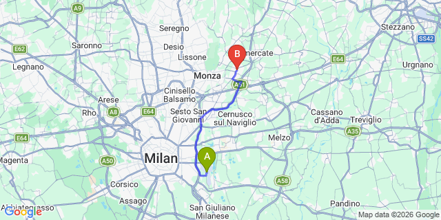 Map: Milan Linate Airport (LIN) to Concorezzo