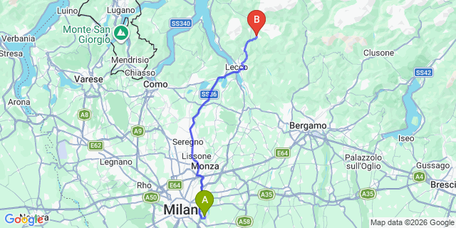 Map: Milan Linate Airport (LIN) to Cremeno
