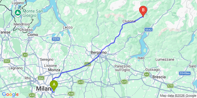 Map: Milan Linate Airport (LIN) to Dorga