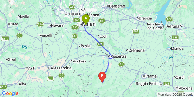 Map: Milan Linate Airport (LIN) to Farini