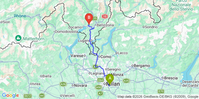 Map: Milan Linate Airport (LIN) to Genoa