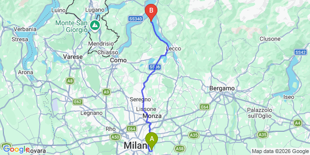 Map: Milan Linate Airport (LIN) to Limonta