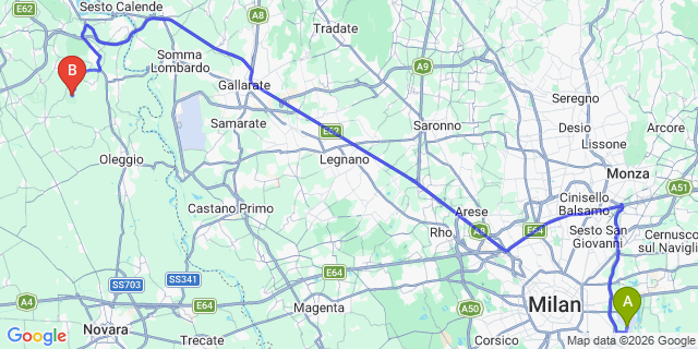 Map: Milan Linate Airport (LIN) to Località Bindellina