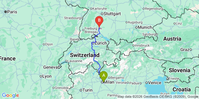 Map: Milan Linate Airport (LIN) to Lugano