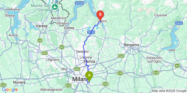 Map: Milan Linate Airport (LIN) to Malgrate