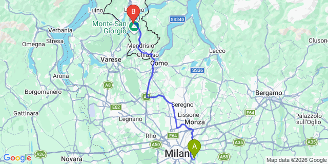 Map: Milan Linate Airport (LIN) to Melide