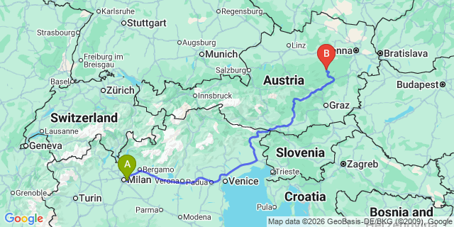 Map: Milan Linate Airport (LIN) to Merano