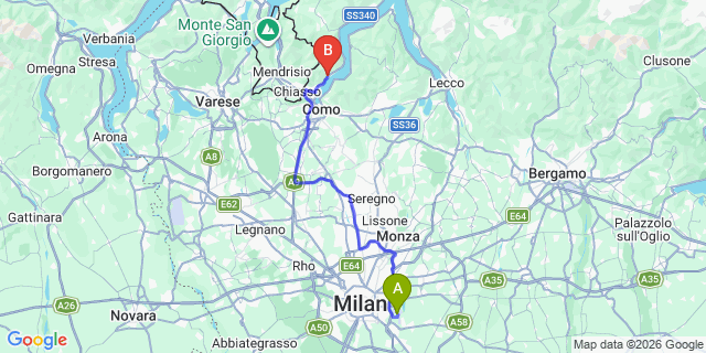 Map: Milan Linate Airport (LIN) to Moltrasio