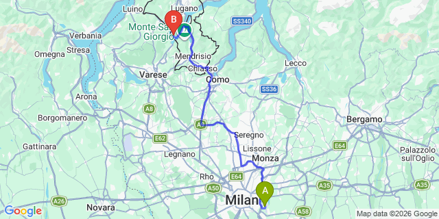 Map: Milan Linate Airport (LIN) to Morcote