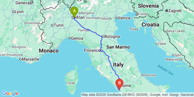 Map: Milan Linate Airport (LIN) to Muratella