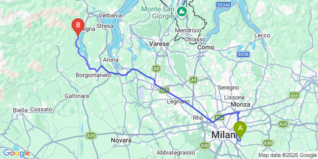 Map: Milan Linate Airport (LIN) to Nonio