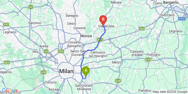 Map: Milan Linate Airport (LIN) to Oreno