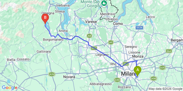 Map: Milan Linate Airport (LIN) to Pella