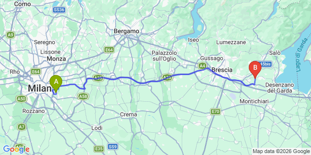 Map: Milan Linate Airport (LIN) to Pisa