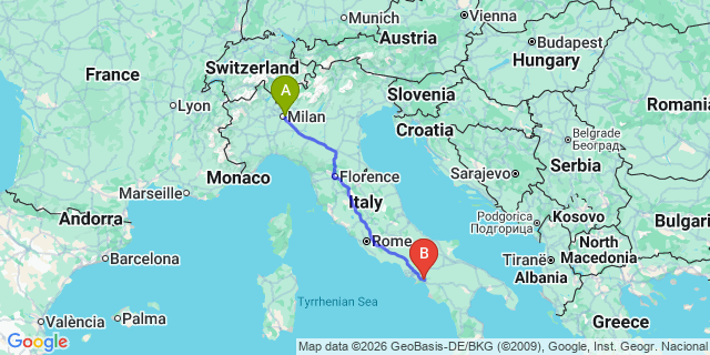 Map: Milan Linate Airport (LIN) to Pura