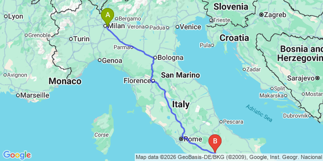 Map: Milan Linate Airport (LIN) to San Pietro