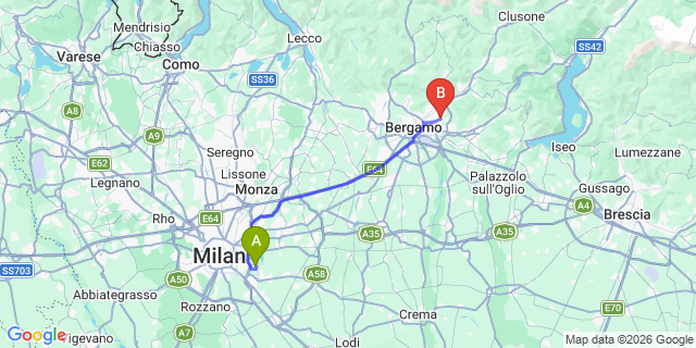 Map: Milan Linate Airport (LIN) to Scanzorosciate