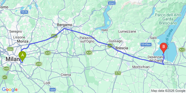 Map: Milan Linate Airport (LIN) to Sirmione