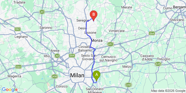 Map: Milan Linate Airport (LIN) to Sovico