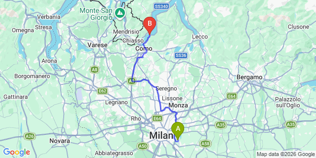 Map: Milan Linate Airport (LIN) to Torno