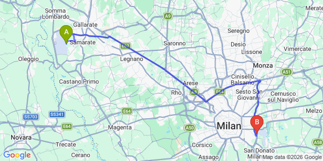 Map: Milan Malpensa Airport (MXP) to Acquaseria