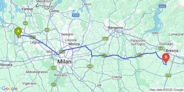 Map: Milan Malpensa Airport (MXP) to Aprica