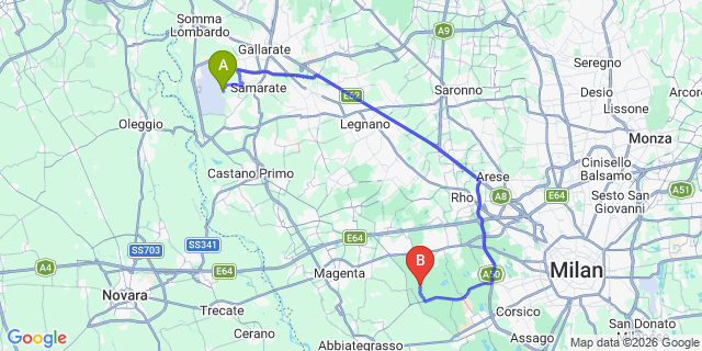 Map: Milan Malpensa Airport (MXP) to Arogno
