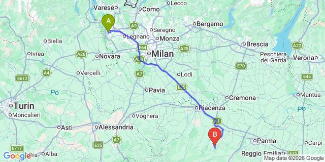 Map: Milan Malpensa Airport (MXP) to Besozzola