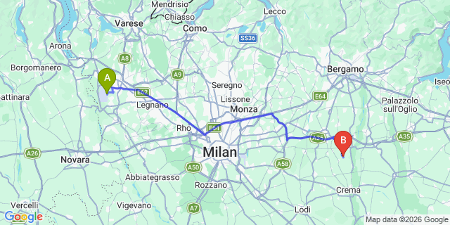 Map: Milan Malpensa Airport (MXP) to Campo