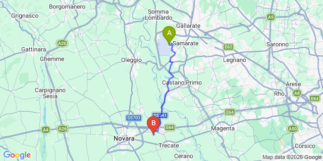 Map: Milan Malpensa Airport (MXP) to Cannobio
