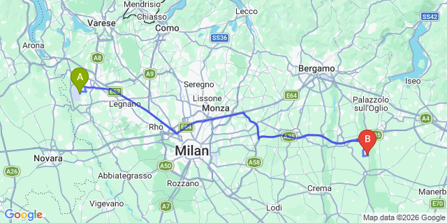 Map: Milan Malpensa Airport (MXP) to Castell Arquato