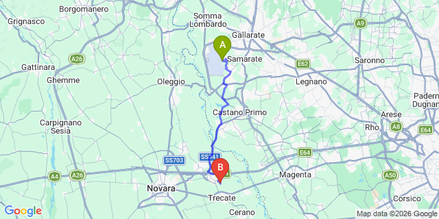 Map: Milan Malpensa Airport (MXP) to Cazzago Brabbia